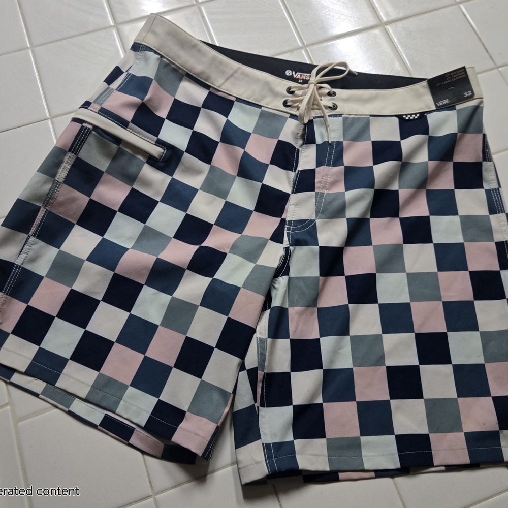 Vans Men's Multicolor Checkered Board Shorts